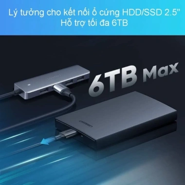Hub USB 4 cổng USB 3.0 + nguồn USB Type-C Ugreen 50.985 - Giá chỉ 260.000₫ 5