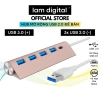 HUB USB 5 trong 1 tốc độ 5Gbps - Ổ cắm mở rộng đa cổng màu hồng, giảm giá 128k