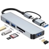 Hub USB 8 trong 2 với đầu đọc thẻ, cổng USB C, USB 3.0/2.0, tăng cường kết nối 5
