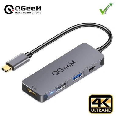 Hub USB-C QGeeM 5 trong 1: HDMI 4K, sạc 100W PD, USB 3.0 & 2.0 - Giá chỉ 290.000₫