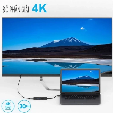 Hub USB-C QGeeM 5 trong 1: HDMI 4K, sạc 100W PD, USB 3.0 & 2.0 - Giá chỉ 290.000₫