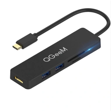 Hub USB-C QGeeM 5 trong 1: HDMI 4K, sạc 100W PD, USB 3.0 & 2.0 - Giá chỉ 290.000₫