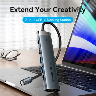 Hub USB-C Vention 5 trong 1 - HDMI 4K, 100W PD, Thunderbolt 3 với 3 USB 3.0 - Giảm giá 309.000₫ 5