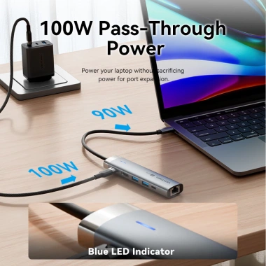 Hub USB-C Vention 5 trong 1 - HDMI 4K, 100W PD, Thunderbolt 3 với 3 USB 3.0 - Giảm giá 309.000₫ 7