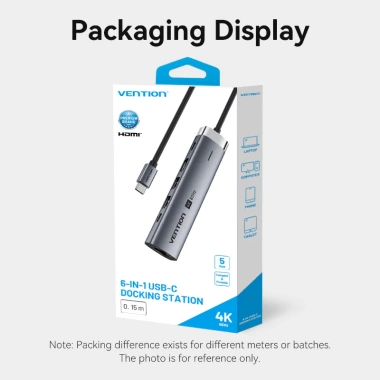 Hub USB-C Vention 5 trong 1 - HDMI 4K, 100W PD, Thunderbolt 3 với 3 USB 3.0 - Giảm giá 309.000₫ 9