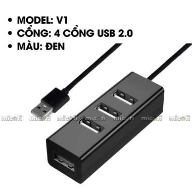 Hub USB Micofi 4 Cổng USB 3.0 5Gbps, Ổ Cắm Điện, Đèn LED - Giá 75.000 VND