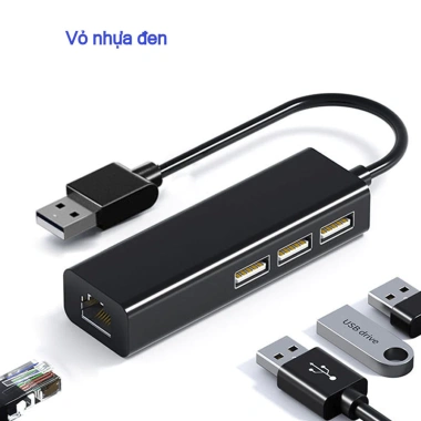 Hub USB sang Ethernet LAN Type C cho Laptop, chia cổng USB - Giá 45.000 VND