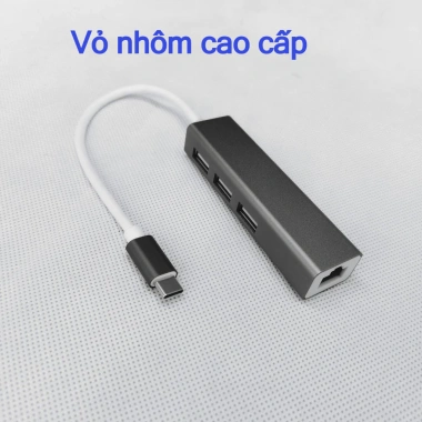 Hub USB sang Ethernet LAN Type C cho Laptop, chia cổng USB - Giá 45.000 VND