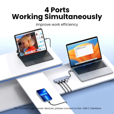 Hub USB Type C 4 Port Ugreen 70.336 CM219 USB 3.0 Trợ Nguồn 5V Ưu Đãi 285.000 VND 3