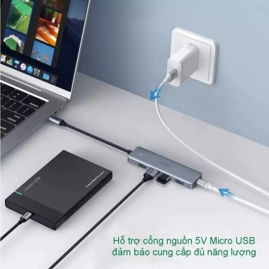 Hub USB Type C 4 Port Ugreen 70.336 CM219 USB 3.0 Trợ Nguồn 5V Ưu Đãi 285.000 VND 8