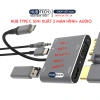 Hub USB Type C 5in1 HDMI 4K Dual màn hình và audio, chuyển đổi Type C cho Mac, laptop, điện thoại Giá 48.000