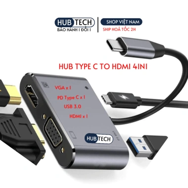 Hub USB Type C 5in1 HDMI 4K Dual màn hình và audio, chuyển đổi Type C cho Mac, laptop, điện thoại Giá 48.000 9 Hub USB Type C 5in1 HDMI 4K Dual màn hình và audio, chuyển đổi Type C cho Mac, laptop, điện thoại Giá 48.000 9
