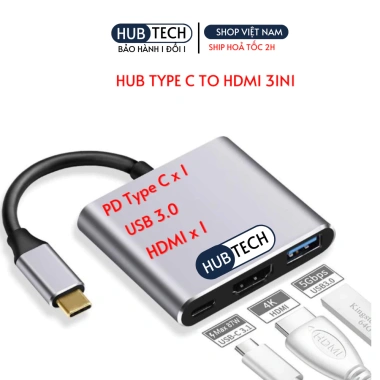 Hub USB Type C 5in1 HDMI 4K Dual màn hình và audio, chuyển đổi Type C cho Mac, laptop, điện thoại Giá 48.000 10 Hub USB Type C 5in1 HDMI 4K Dual màn hình và audio, chuyển đổi Type C cho Mac, laptop, điện thoại Giá 48.000 10
