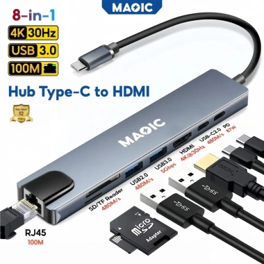 Hub USB Type-C 7-8-10 cổng HDMI cho MacBook iPad Dell XPS - Giá 158.200 VND