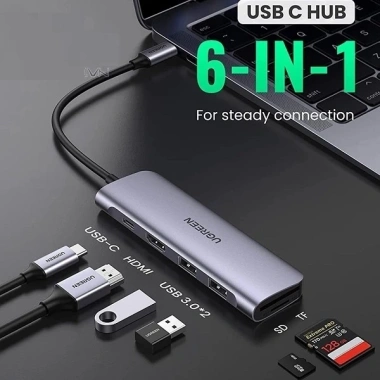 HUB USB Type-C sang HDMI/USB 3.0/SD/TF hỗ trợ sạc Ugreen 70.411 cao cấp, giá 260.000đ 2