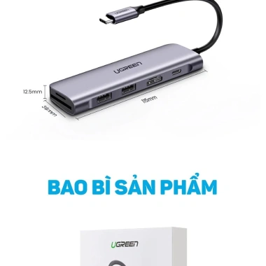 HUB USB Type-C sang HDMI/USB 3.0/SD/TF hỗ trợ sạc Ugreen 70.411 cao cấp, giá 260.000đ 9