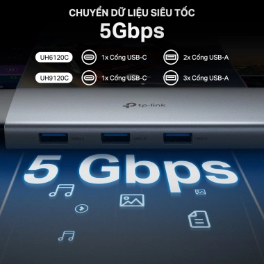 Hub USB Type C TP-Link UH5.020C‑UH9.120C, nhiều cổng, tốc độ cao, PC/Laptop, giá 519k 6