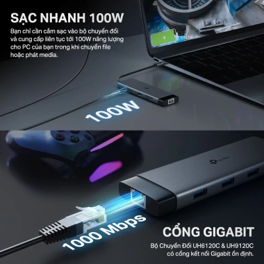 Hub USB Type C TP-Link UH5.020C‑UH9.120C, nhiều cổng, tốc độ cao, PC/Laptop, giá 519k 7