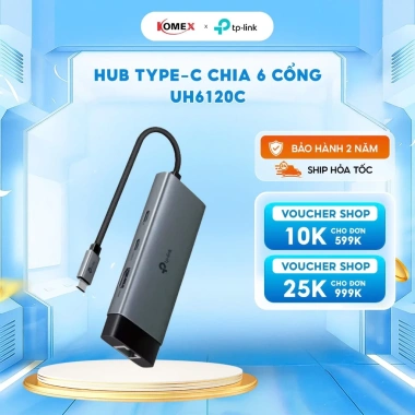 Hub USB Type-C TP-Link UH6.120C Đa Cổng Tốc Độ Cao Kết Nối Laptop & PC Giá Ưu Đãi 674.000₫