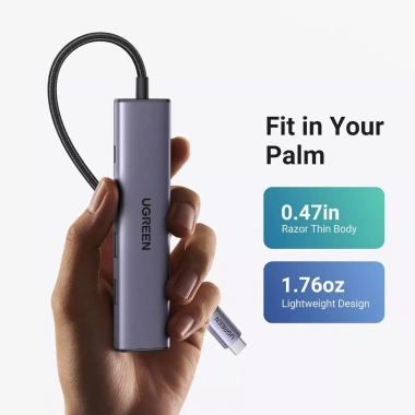 Hub USB Type-C UGREEN 5-in-1 4K HDMI 30Hz, Sạc nhanh PD 100W, USB 3.0/2.0 - 480.000₫