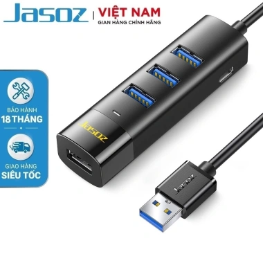 Hub USB/Type-C Jasoj F116/F117 - Chuyển Đổi 4 Cổng USB 3.0 Có Nguồn, Bảo hành 18 tháng, Giá ưu đãi 172k