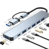 Hub USB/Type‑C T‑3.627: 5 USB + 2 Type‑C, 4 USB 3.0, Vỏ Nhôm Trắng – 75.707₫