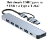 Hub USB/Type‑C T‑3.627: 5 USB + 2 Type‑C, 4 USB 3.0, Vỏ Nhôm Trắng – 75.707₫ 2