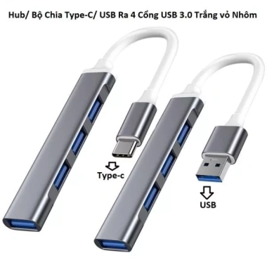 Hub USB/Type‑C T‑3.627: 5 USB + 2 Type‑C, 4 USB 3.0, Vỏ Nhôm Trắng – 75.707₫ 8