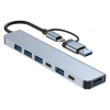 Hub USB/Type‑C T‑3.627: 5 USB + 2 Type‑C, 4 USB 3.0, Vỏ Nhôm Trắng – 75.707₫ 9