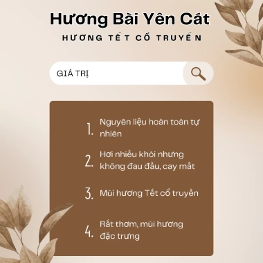 Hương Bài Yên Cát 42cm Hộp Chữ Nhật Nhang Bài - Hương Tết Cổ Truyền Thủ Công 90k
