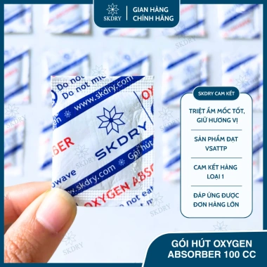 Hút Khí Oxy SKDry 100cc Cấp – Bảo Quản Thịt Khô, Hoa Quả Sấy, Ngừa Nấm Mốc