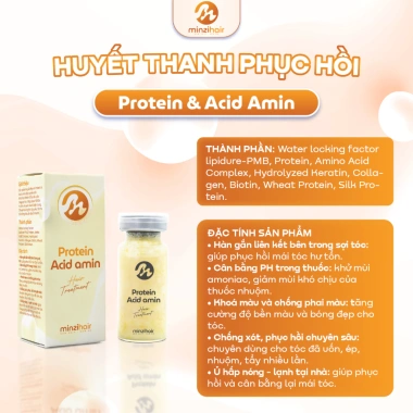 Huyết Thanh Protein & Acid Amin Minzihair – Giữ màu nhuộm, phục hồi hư tổn, giảm 22% 3 Huyết Thanh Protein & Acid Amin Minzihair – Giữ màu nhuộm, phục hồi hư tổn, giảm 22% 3