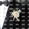 HYCEO Boutonnieres hoa hồng lụa thủ công - Corsage cổ tay, phụ kiện đám cưới cô dâu & phù dâu