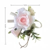 HYCEO Boutonnieres hoa hồng lụa thủ công - Corsage cổ tay, phụ kiện đám cưới cô dâu & phù dâu 2
