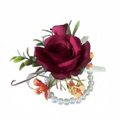HYCEO Boutonnieres hoa hồng lụa thủ công - Corsage cổ tay, phụ kiện đám cưới cô dâu & phù dâu 6
