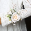 HYCEO Boutonnieres hoa hồng lụa thủ công - Corsage cổ tay, phụ kiện đám cưới cô dâu & phù dâu 7