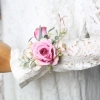 HYCEO Boutonnieres hoa hồng lụa thủ công - Corsage cổ tay, phụ kiện đám cưới cô dâu & phù dâu 8