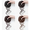HYCEO Bun Head tóc giả lông tơ tự nhiên Bud Bun đen nâu thời trang, vòng tóc nữ 6