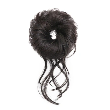 HYCEO Bun Head tóc giả lông tơ tự nhiên Bud Bun đen nâu thời trang, vòng tóc nữ