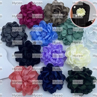 HYCEO Corsage Trâm hoa lớn màu trơn - Phụ kiện cài áo, trang trí tiệc cưới, 55.000đ