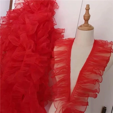 HYCEO Đen Sóng Ren Handmade 2 Sân Xếp Ly Vải Xù 10CM Rộng Phụ Kiện Trang Trí Váy Cưới Giá Ưu Đãi 86.400₫ 5