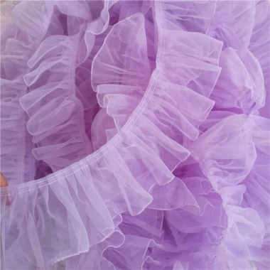 HYCEO Đen Sóng Ren Handmade 2 Sân Xếp Ly Vải Xù 10CM Rộng Phụ Kiện Trang Trí Váy Cưới Giá Ưu Đãi 86.400₫ 9