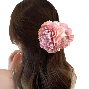 HYCEO Hoa Mẫu Đơn Vuốt Tóc, Kẹp Bun Cá Mập Lịch, Mùa Hè Biển Đầu Đồ Nữ 87k