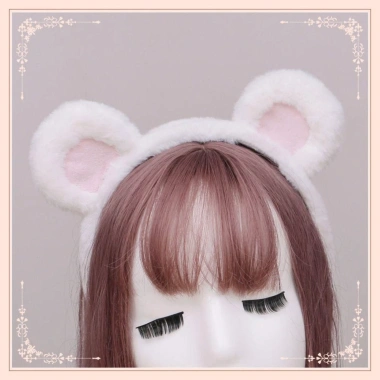 HYCEO Tai Gấu Băng Đô Quấn Tóc Cosplay Động Vật Dễ Thương Lông Tơ Lolita Đầu Nữ Cô Gái 89.640₫