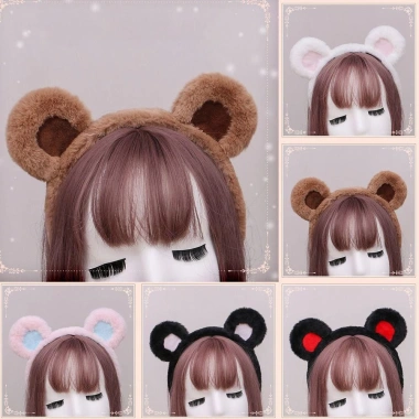 HYCEO Tai Gấu Băng Đô Quấn Tóc Cosplay Động Vật Dễ Thương Lông Tơ Lolita Đầu Nữ Cô Gái 89.640₫