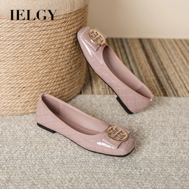 IELGY Giày Da Plus Size Nữ Đầu Vuông SlipOn Mùa Hè Đế Mềm Thoải Mái Cho Sinh Viên và Nhân Viên Giá 445.325₫ 3