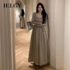 IELGY Váy dài tay cổ vuông thời trang đa năng cho nữ - Giảm giá 361.800đ