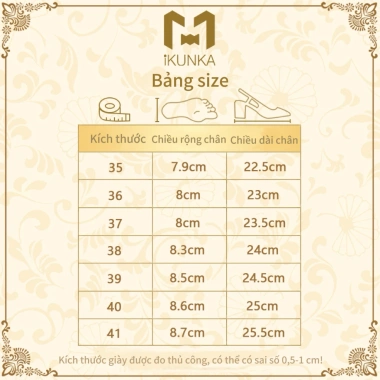 IKUNKA Giày cao gót Mary Jane phân đế đúp quai ngang hạt ngọc 5cm - 210.000đ 9