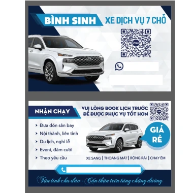In danh thiếp card visit xe taxi gia đình - Thiết kế theo yêu cầu, chỉ 35.000đ