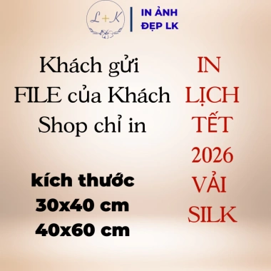 In tranh treo tường lịch Tết 2.026 silk 40x60/30x40 - Quà tặng sinh nhật 72.000đ
